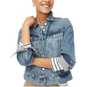 J Crew Classic Denim Jean Jacket with copper Buttons size XS